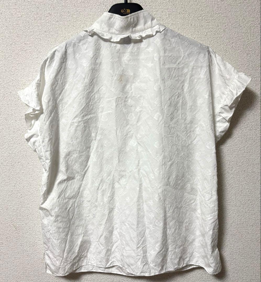 美品 Louis Vuitton フリルブラウス ホワイト 40 - メルカリ