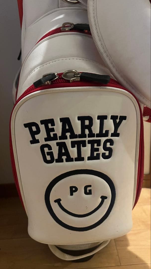 パーリーゲイツ キャディバック ホワイト&レッド スマイル