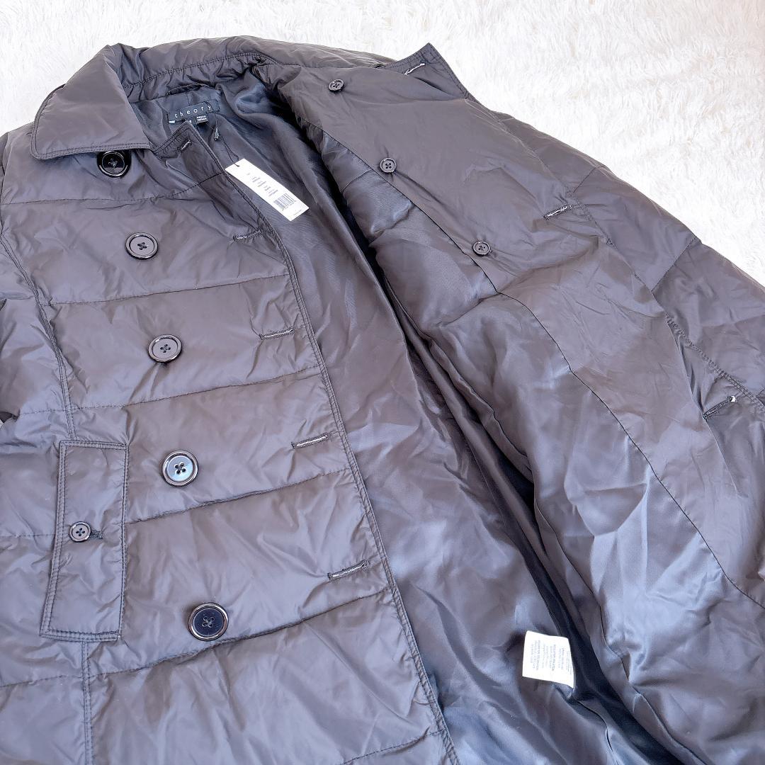 新品タグ付】Theory ダブルブレストダウンコート S 黒 ウエスト