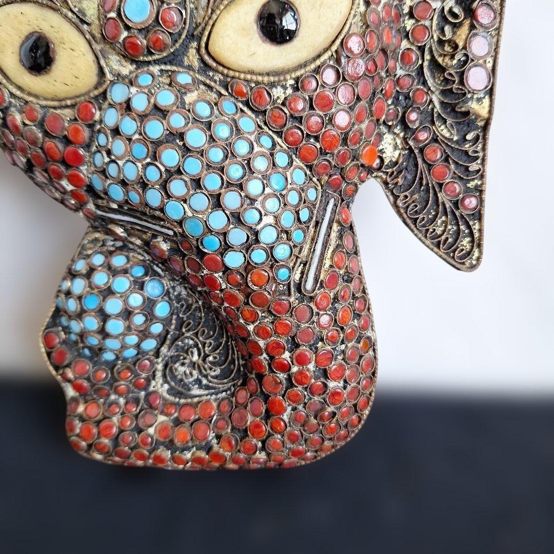 希少 美品 ガネーシャ 壁掛け マスク ネパール 工芸品 飾り 象神 置物