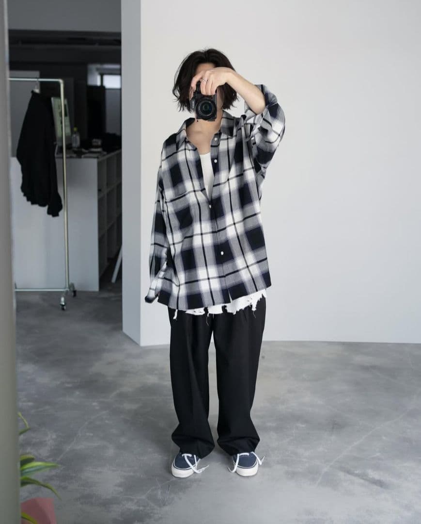 Afiit CHECK SHIRT BLUE サイズ1 25SS - メルカリ