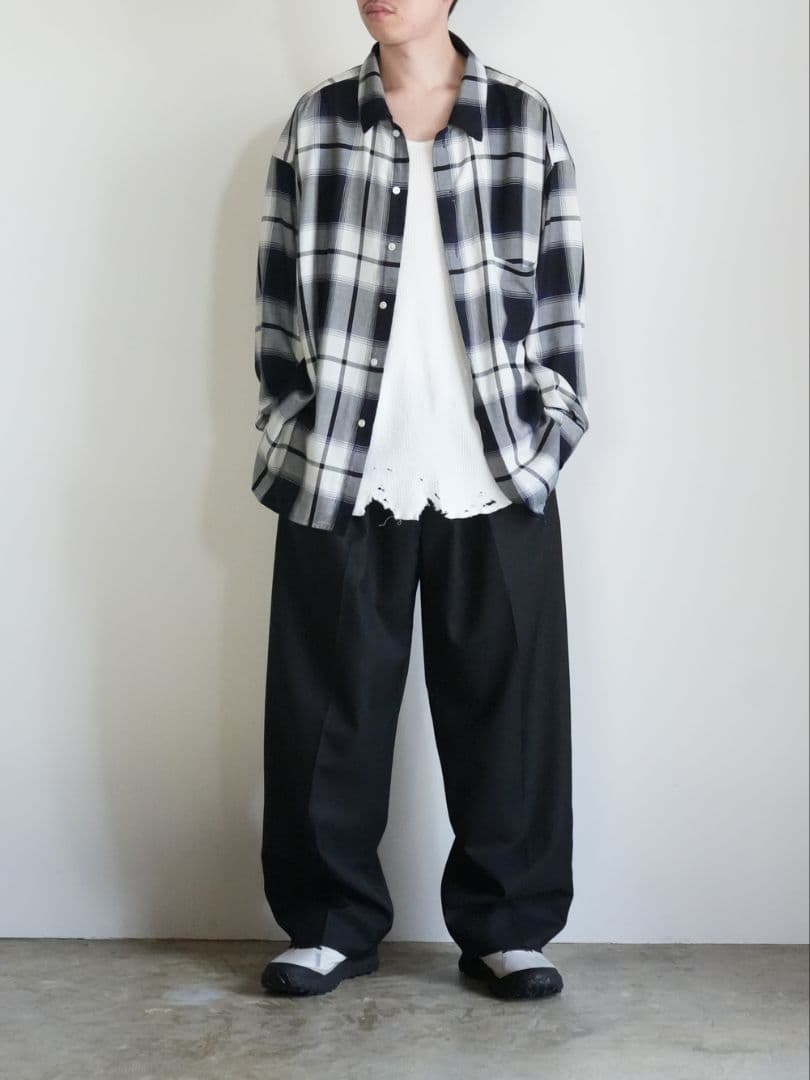 Afiit CHECK SHIRT BLUE サイズ1 25SS - メルカリ