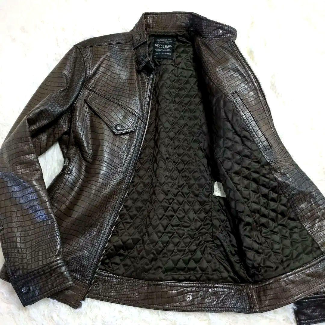 極上の逸品✨️クロコダイル 本革ライダース キルティング ダブルジップ 46 One-off クロコダイル製品染めダブルライダース | 甲冑工房 武寿