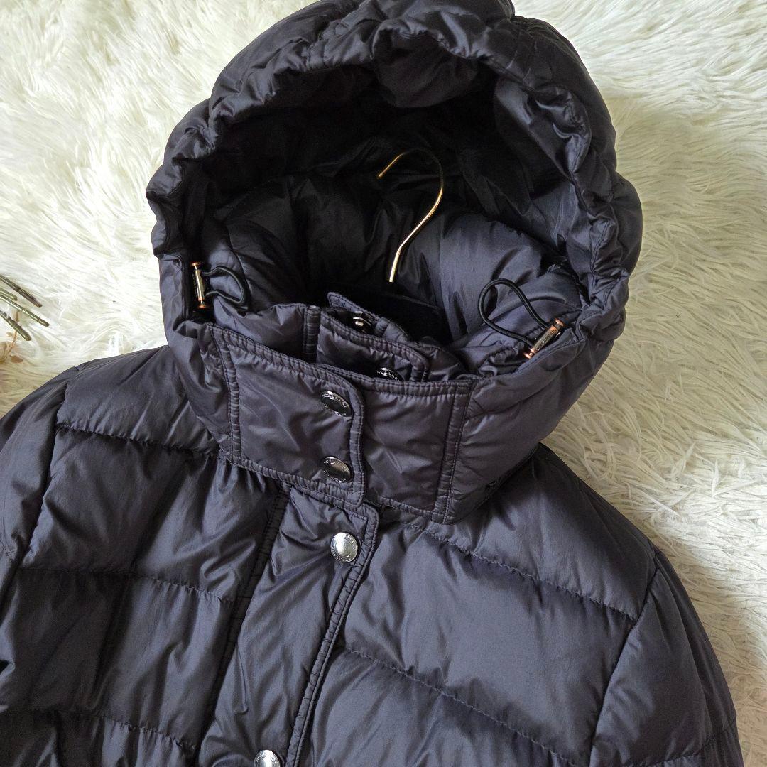 極美品 バーバリー ダウンコート ノバチェック フード ベルト M