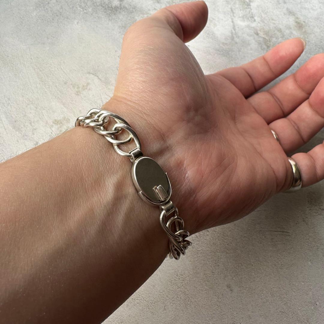 ヴィンテージ ケーブルチェーンリンクブレスレット シルバー925