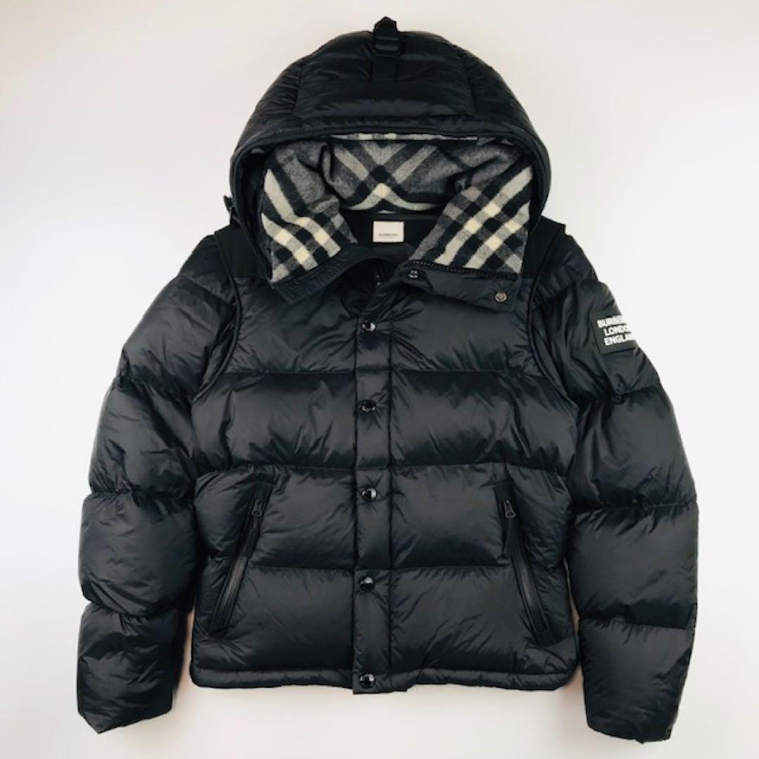 美品☆バーバリー・ワッペン付 ビートチェック2WAYダウンジャケット(M