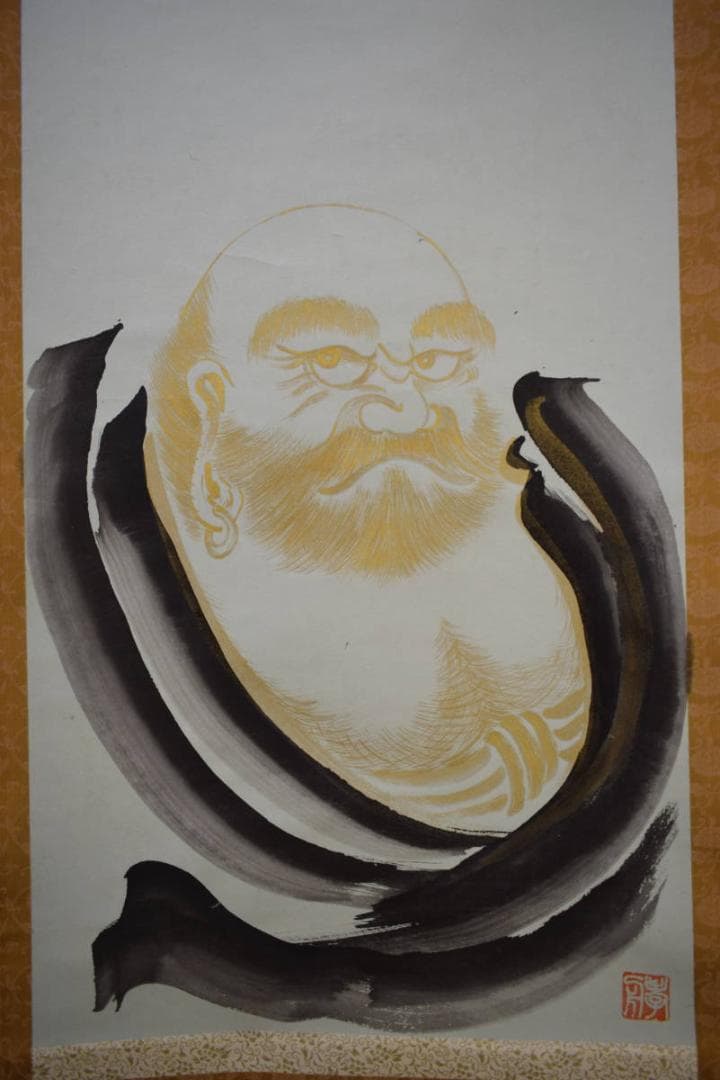 不詳/作者不詳/黄金達磨図/布袋屋掛軸HG-814