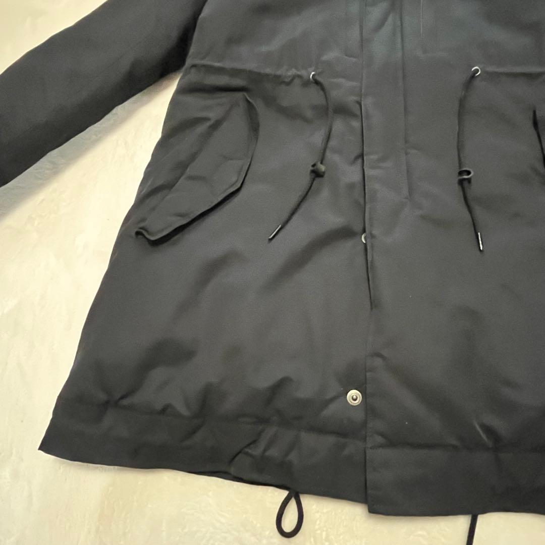 美品】ナノユニバース 西川ダウンモッズコート ラクーンファーブラック