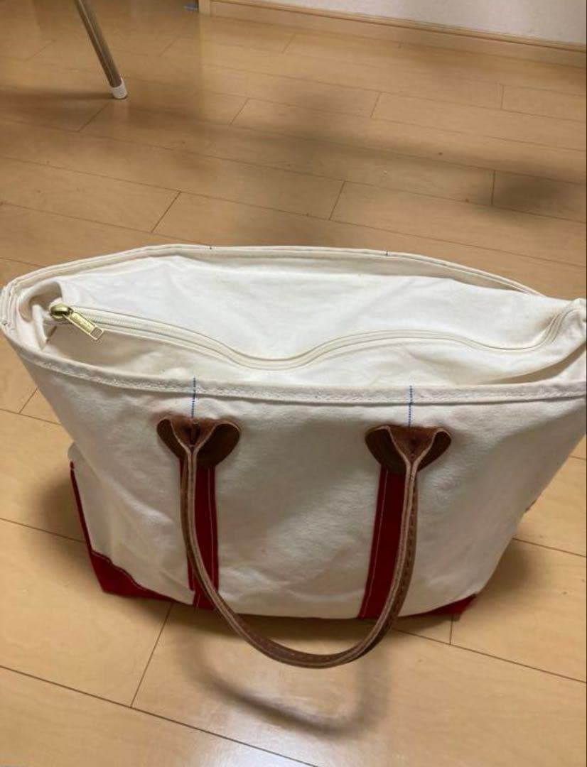 L.L.BEAN レザーハンドル　トート　バッグ　80年代　赤