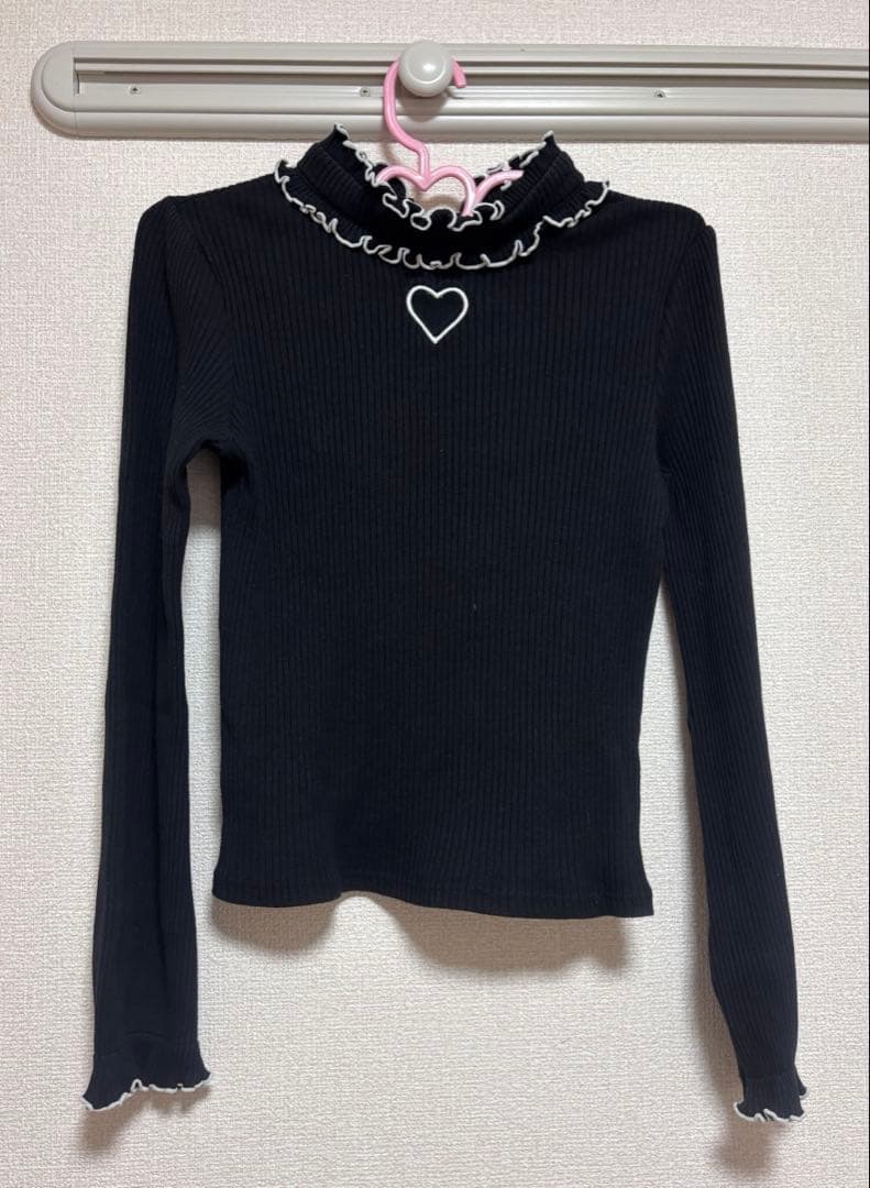 MARS♥ハートくり抜きテレコトップス ブラック - メルカリ