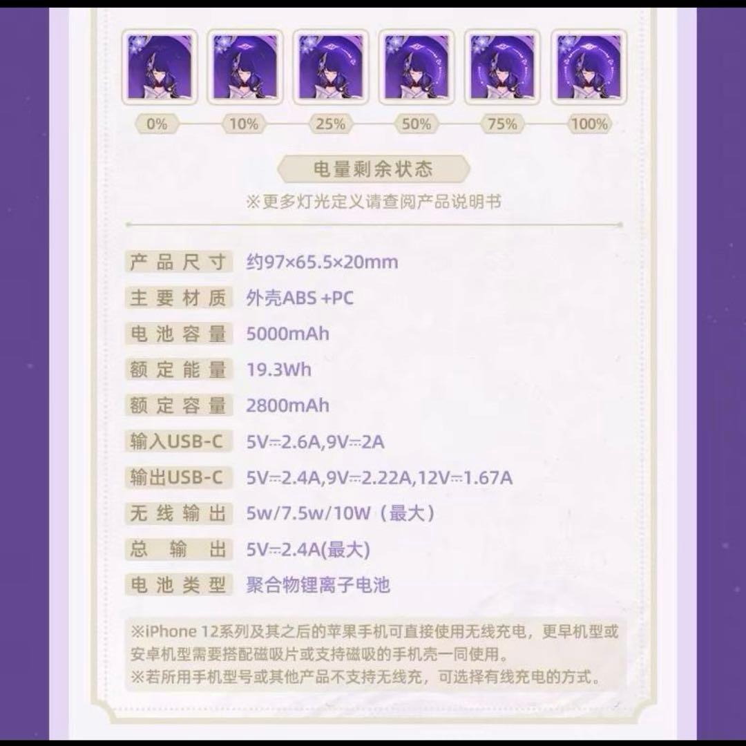 【原神】 雷電将軍 スマホ周辺機器 ギフトボックス モバイルバッテリー 正規品