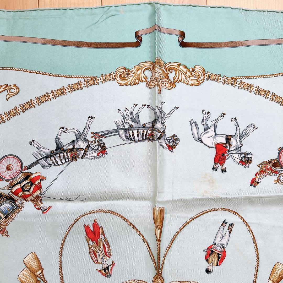 エルメス カレ90・THE ROYAL MEWS(王室の馬小屋)ライトグリーン - メルカリ