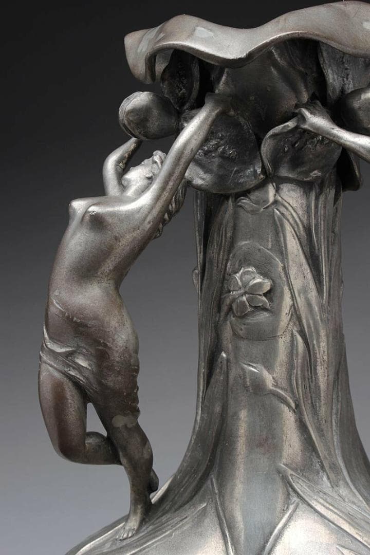 Pelz サイン Etain Garanti Pur ピューター 裸婦 錫花瓶 - メルカリ