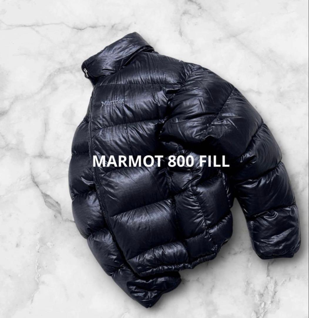 00s MARMOT 800 FILL ダウンジャケット 黒 短丈 ドローコード - メルカリ