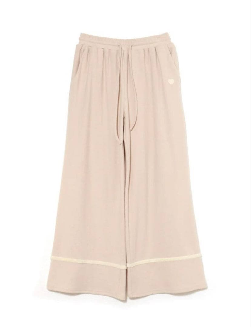 Milky pile heart zip tops & long pants上下