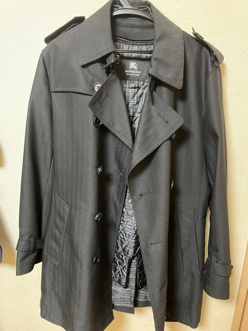 バーバリーブラックレーベル メンズ コート ノバチェック ライナー付き
