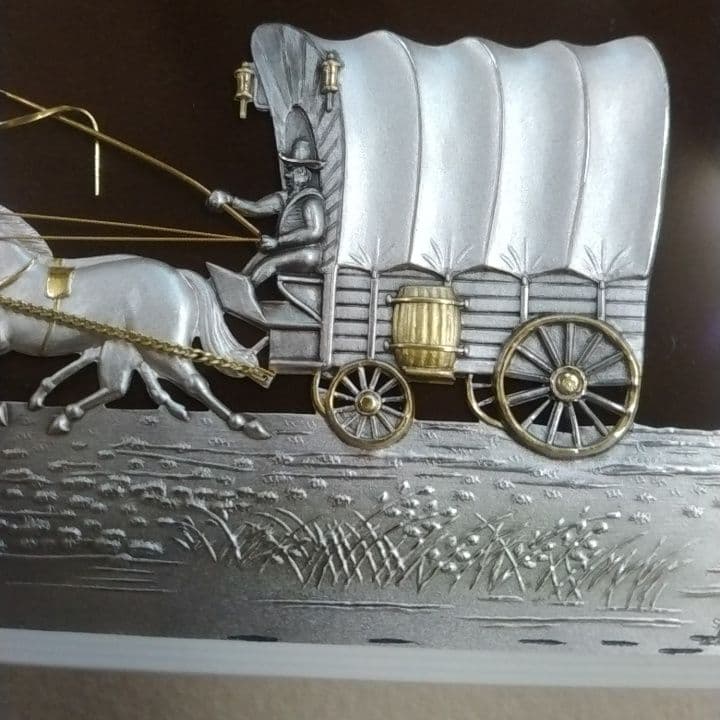 貴金属工芸品レリーフ “幌馬車” 武比古 純銀製 - メルカリ