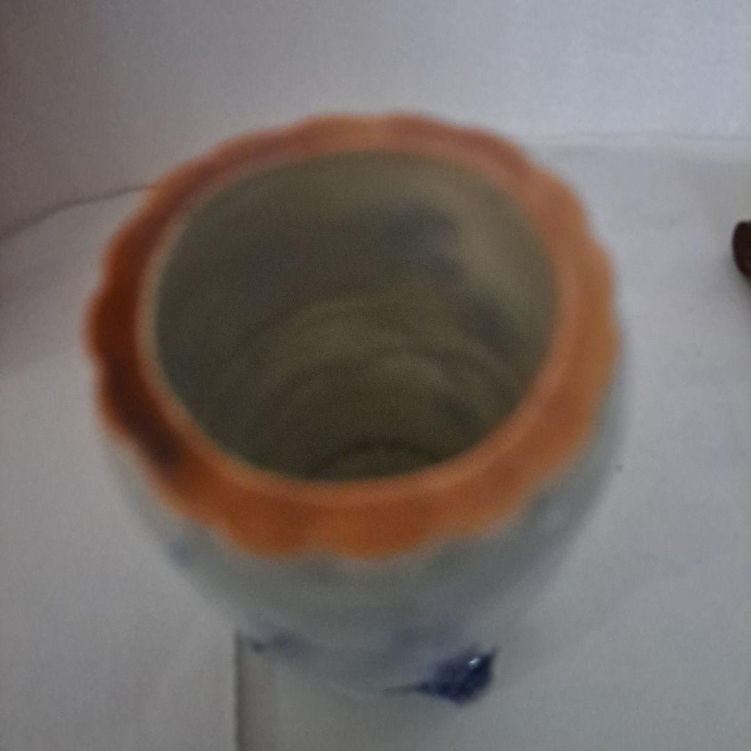 こめ様専用 江戸中 極上 小壺 極上縁絞り型 縁紅付 呉須