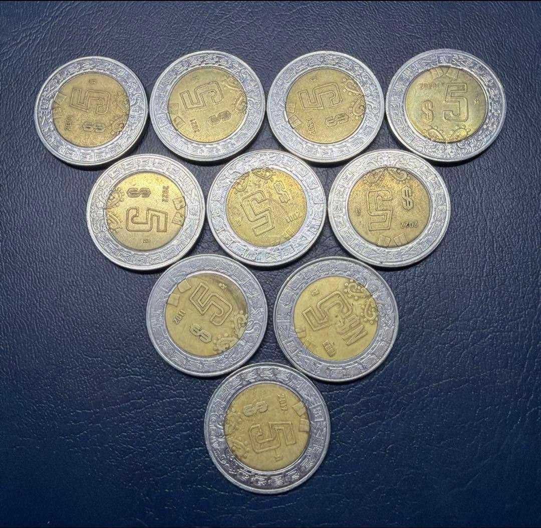 メキシコ 5ペソ硬貨 10枚 旧硬貨外国コインまとめ - メルカリ