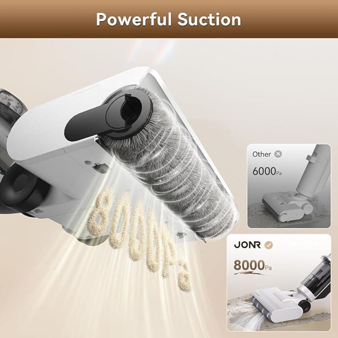 水拭き掃除機 JONR ED12 Lite コードレススティック掃除機 乾湿両用