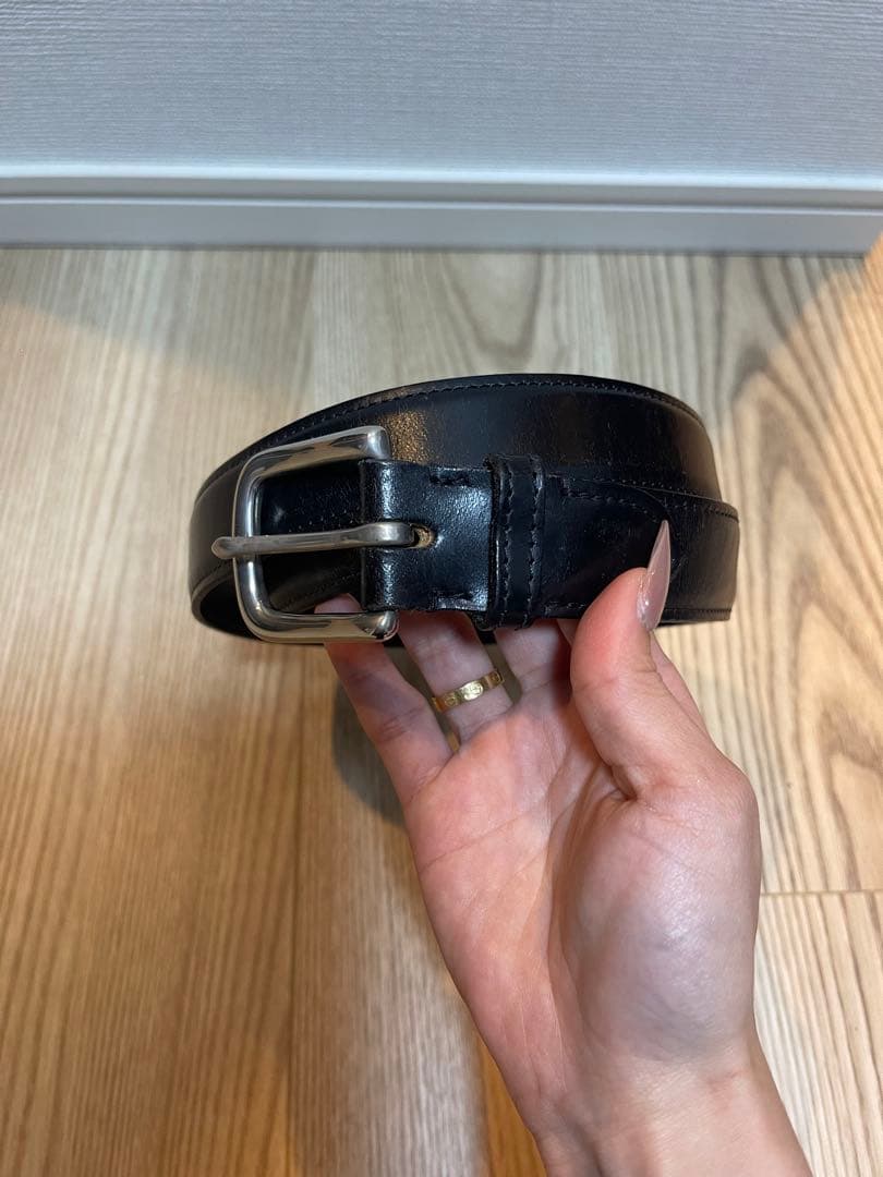 ホワイトハウスコックス　レザーベルト　B8665 ブライドルレザー　ブラック Whitehouse Cox（ホワイトハウスコックス） ： BRIDLE LEATHER 28mm