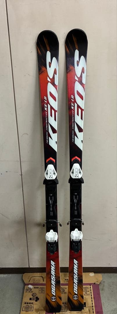 KEO'S 165 スキー板 赤/黒 バインディング付き OGASAKA (オガサカ) カービングスキー 160cm GRIPWALK(グリップ