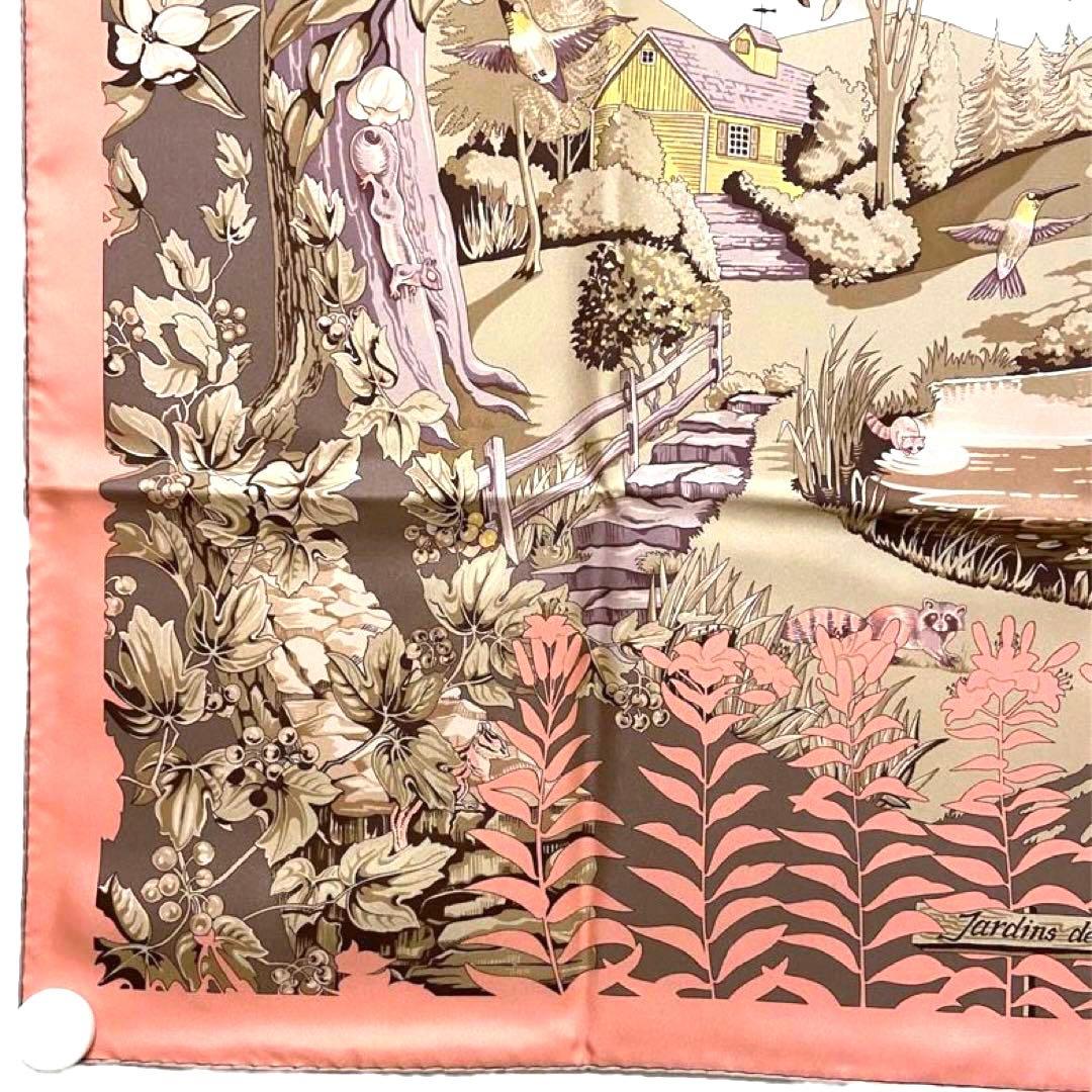 極希少 極美品 エルメス スカーフ カレ90 ニューイングランドの庭