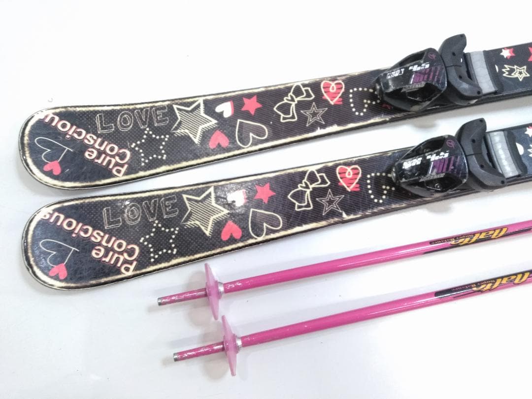 女の子 ジュニアスキー5点セット ピュアコンシャス 100cm 靴 20cm