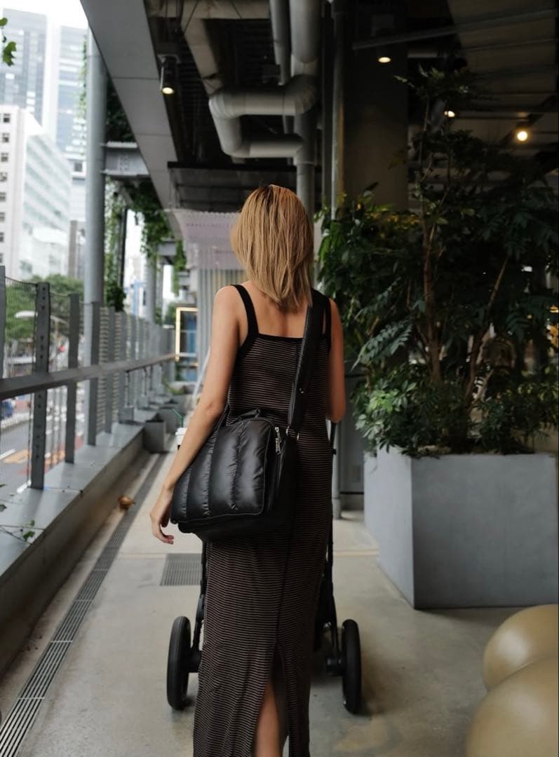 【calin 】quilting mothers pouch bag　-BLK-