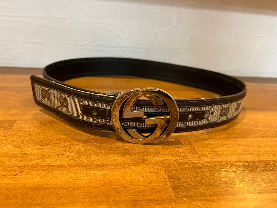 Gucci GGパターン ベルト ブラウン
