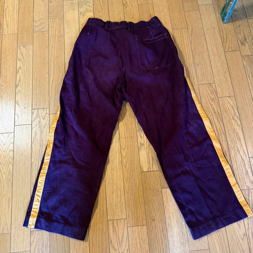 60's ヴィンテージ ベースボールシャツ&パンツ エンジ色 ボタンフライ