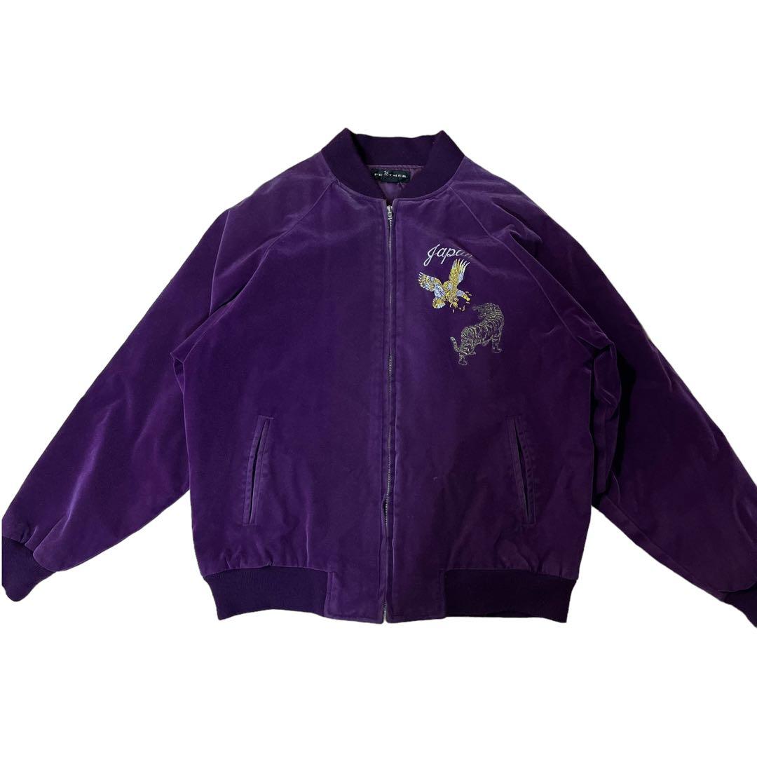 古着 crane feather スカジャン アウター 刺繍 鷹 虎 - メルカリ