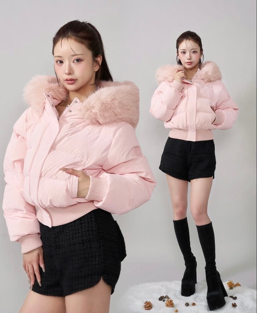 Darich レディーショートダウンジャケット ピンク ダーリッチ ダーリッチ Darich レディショートダウンジャケット （ピンク