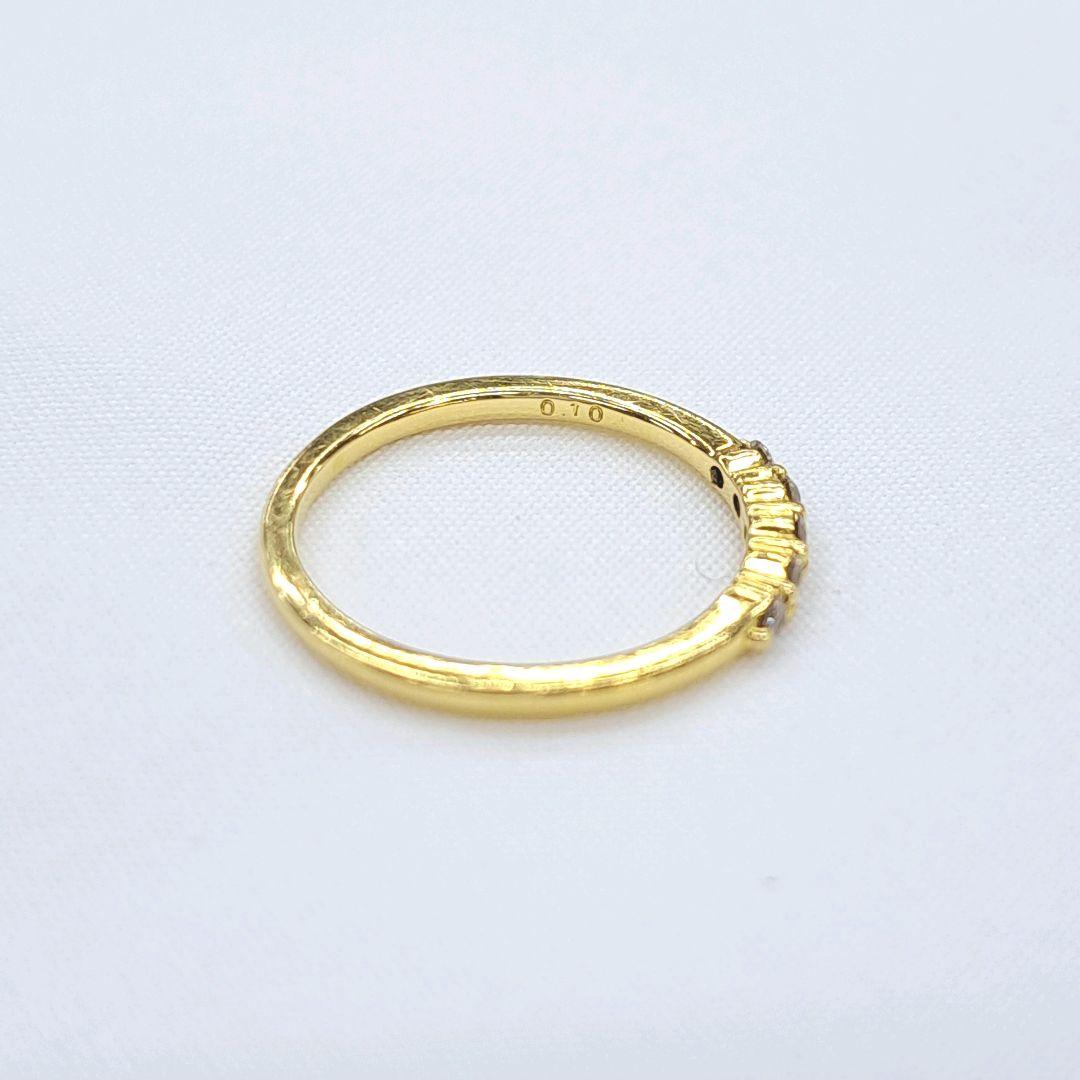 AHKAH K18 ダイヤ 0.1ct エメピンキーリング 3号