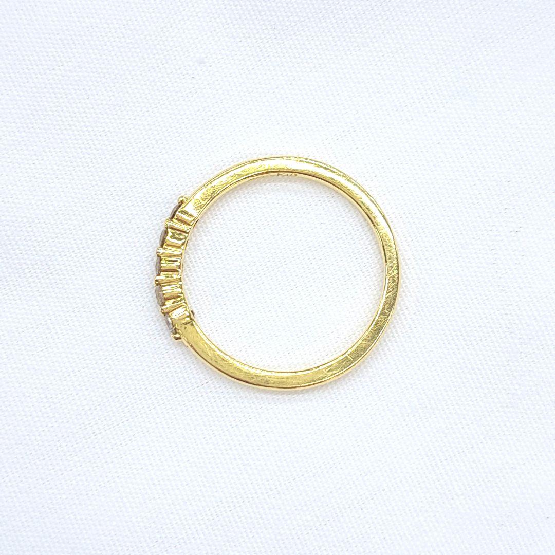 AHKAH K18 ダイヤ 0.1ct エメピンキーリング 3号