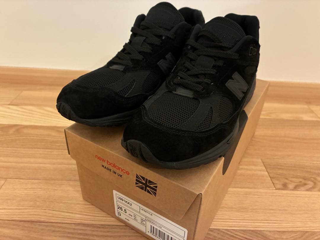 新品未使用　new balance 991v2 トリプルブラック　26.5cm