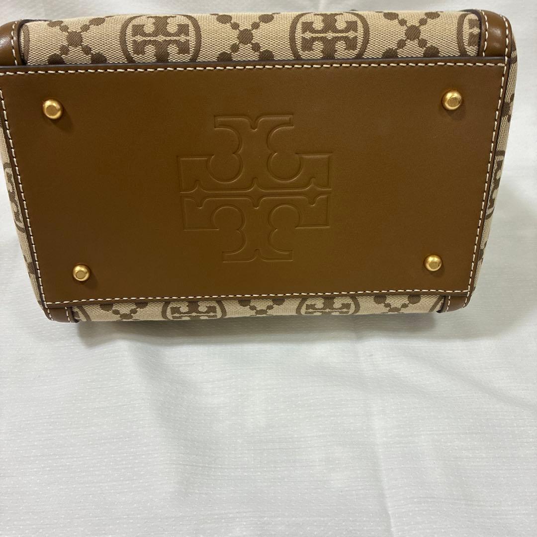 ほぼ未使用】トリーバーチ Tモノグラム ジャカードミニボストンバッグ