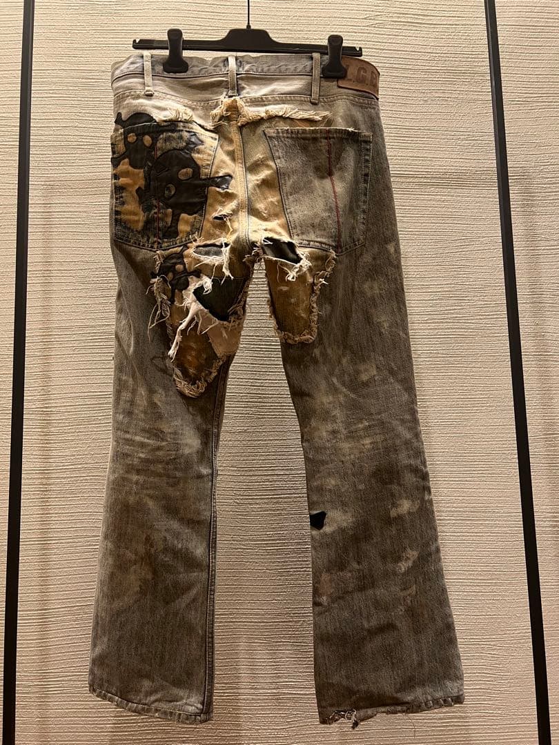 00s L.G.B. CRAZY WOLF SKULL DENIM PANTS - メルカリ