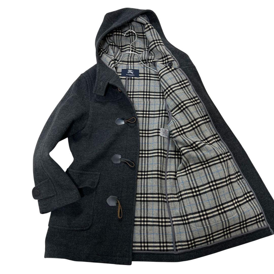 バーバリーロンドン ダッフルコート M相当160A チャコールグレー チェック バーバリーロンドン ダッフルコート M相当160A チャコールグレー チェック