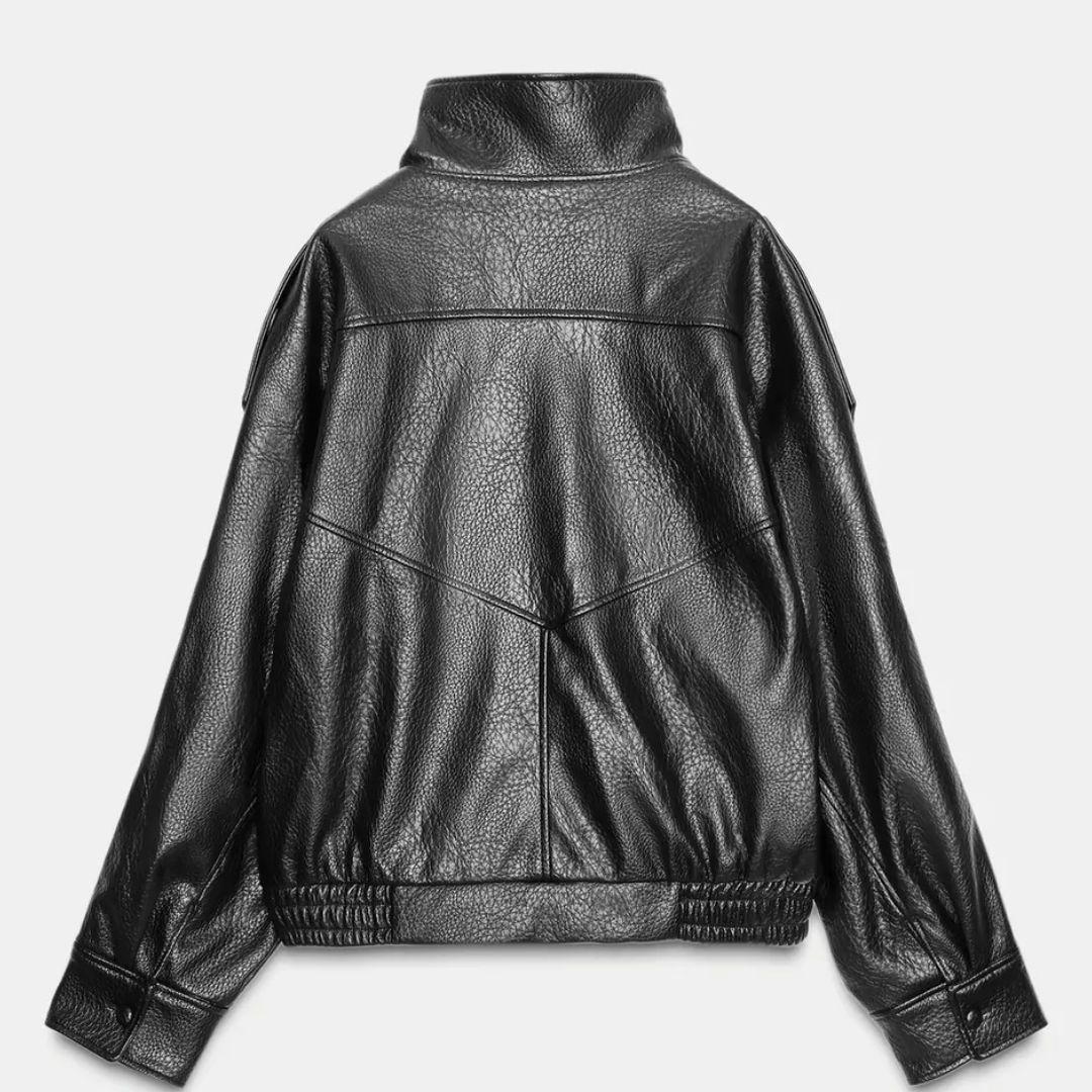 ZARA フェイクレザージャケット Lサイズ - メルカリ