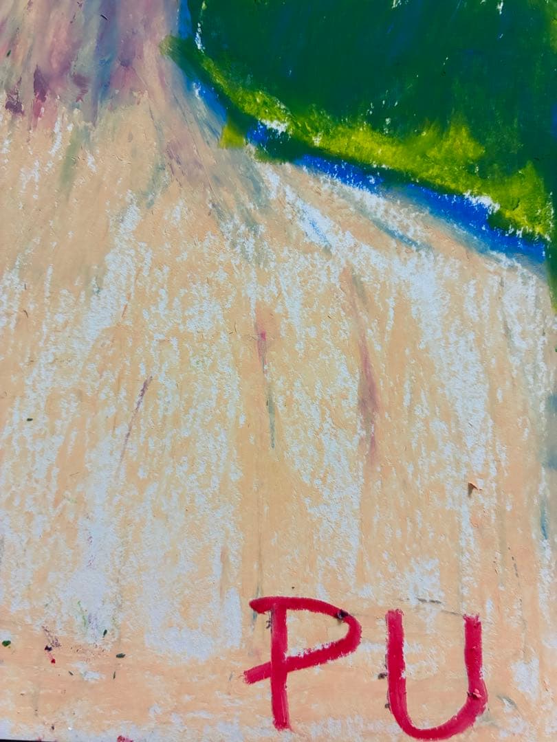 アート クレヨン画 ダーク 病みかわいい 表現 オリジナル 絵画 原画 女の子