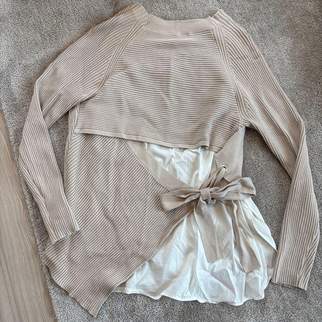 ELENDEEK ニットシャツドッキングトップス - メルカリ