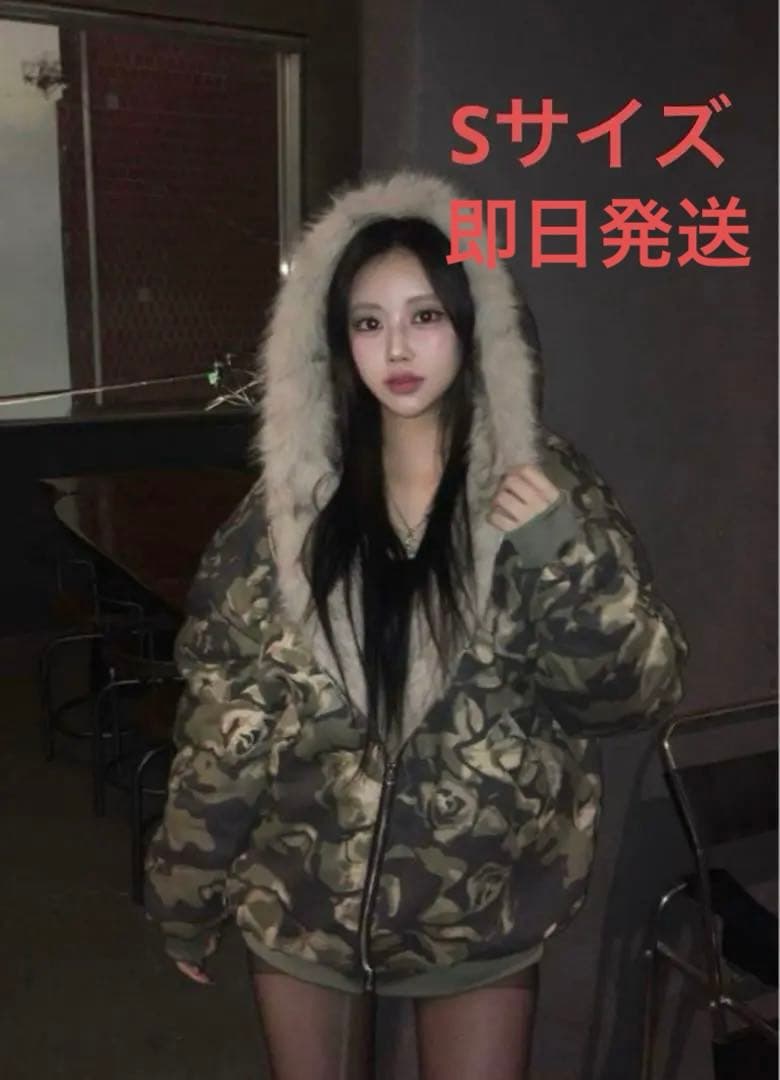 迷彩柄 ファージャケットパーカー カモフラ 韓国y2k 平成ギャル - メルカリ