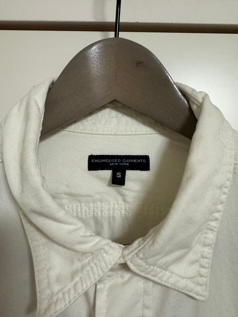 Engineered Garments 長袖ワークシャツ S ホワイト 生成り ワーク