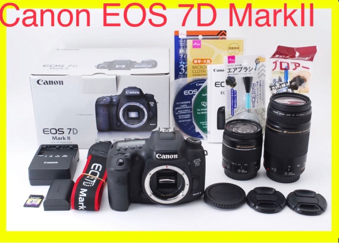 保証/Canon EOS 7D Mark II標準&望遠ダブルレンズセット レンタル] キャノン Canon EOS 7D Mark II 広角望遠レンズセット｜一眼