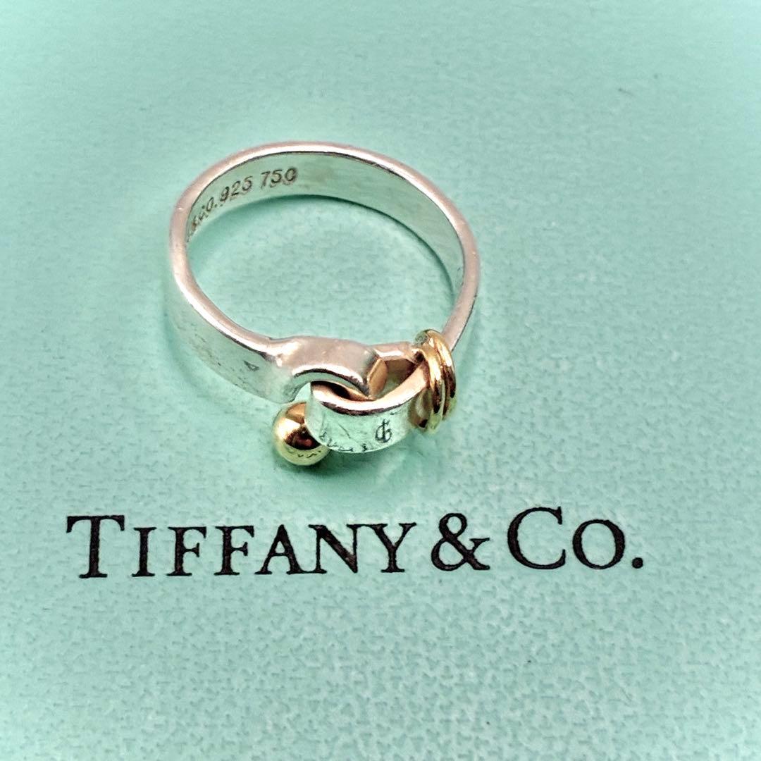 オールドティファニー 11号 フック＆アイ ラブノット リング 925×750