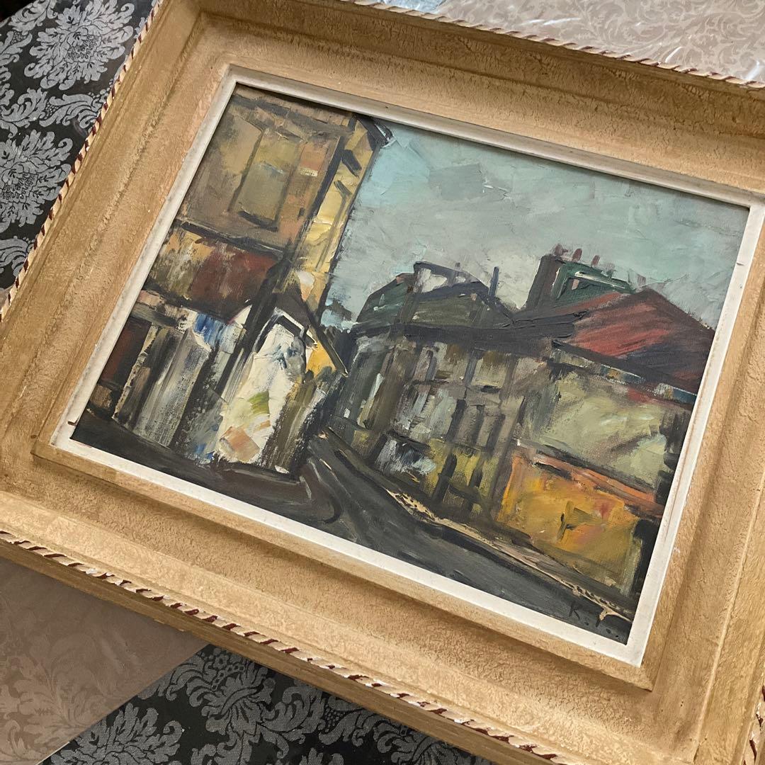 額縁　絵画油絵付き　レトロ