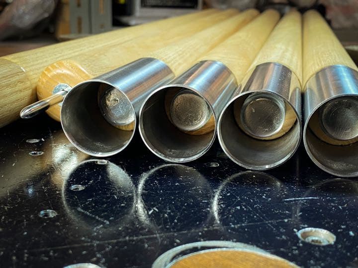 ウッドポール210㎝ボルト固定式ステンレスパイプ仕様3本継2本1