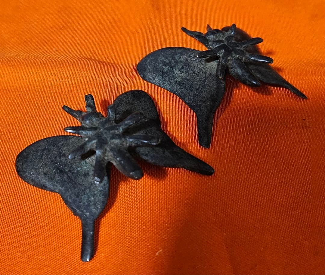 時代古作品❗】古銅唐金 銅製 蝶型 筆架 筆置 文鎮 文房具 文房四宝