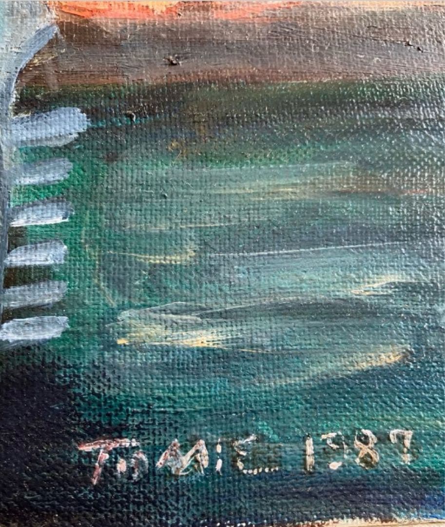 絵画美術　TOMIE作　イタリア　ヴェネツィア　油彩直筆画　サイン　額装品